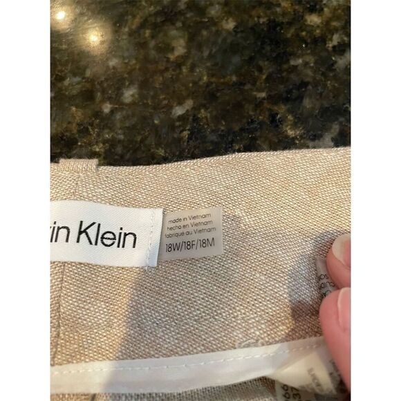 Calvin Klein Women's Plus Size 18 Beige Straight Leg Pants Casual - Picture 9 of 12